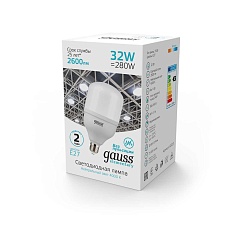 Лампа светодиодная Gauss E27 32W 4000K матовая 63233 2