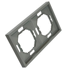 Рамка STEKKER, PFR00-5002-10 2-местная, серия Эмили, платиново-серый, soft touch 49963 5