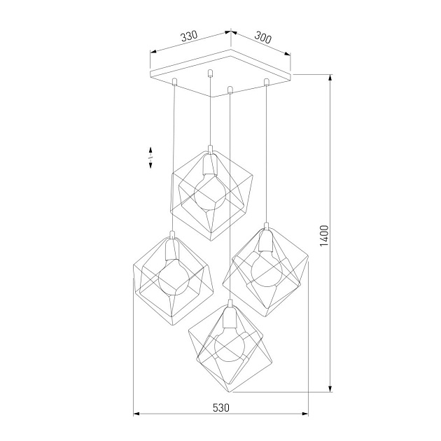 Подвесная люстра TK Lighting 2778 Alambre Фото № 2