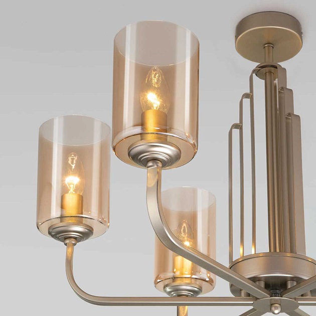 Потолочная люстра Eurosvet Defi 60138/6 перламутровое золото изображение 2 Потолочная люстра Eurosvet Defi 60138/6 перламутровое золото Фото № 2