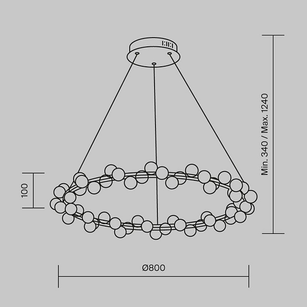 Подвесная светодиодная люстра Maytoni Tessara MOD081PL-L60G3K Фото № 6