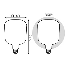 Лампа светодиодная филаментная Gauss E27 9W 4100К матовая 1015802209 4