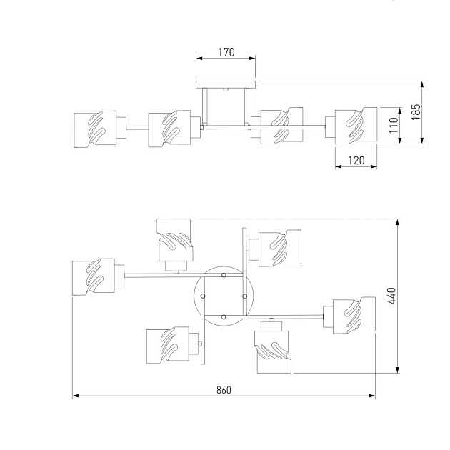 Потолочная люстра Eurosvet Hilari 30165/6 черный жемчуг Фото № 2