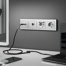 Накладка Werkel для розетки HDMI серебряный рифленый WL09-HDMI-CP 4690389128318 2