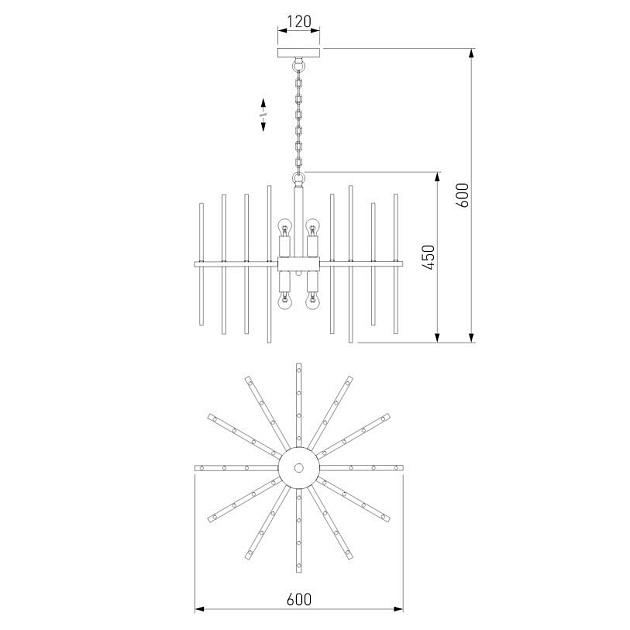 Подвесная люстра Bogates Allure 355/6 Smart хром Фото № 3