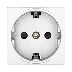 Розетка LK Studio с з/к, со шторками матовая поверхность (серебристый металлик) LK45 851403-1