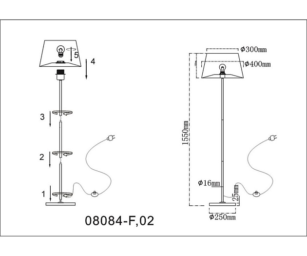 Торшер Kink Light Верто 08084-F,02 изображение 3 Торшер Kink Light Верто 08084-F,02 Фото № 3