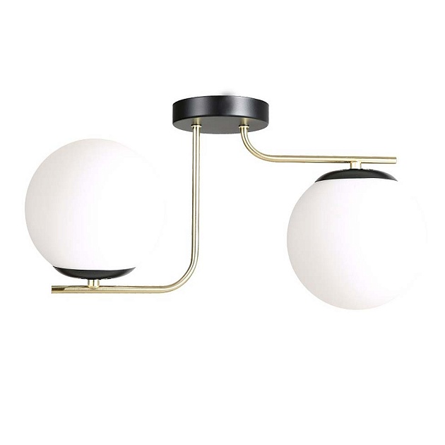 Потолочный светильник ЭкономСвет 12198/2BK+GD WT изображение 1 Потолочный светильник ЭкономСвет 12198/2BK+GD WT Фото № 1