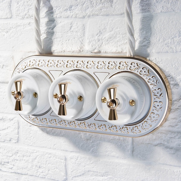 Переключатель-выключатель Werkel одноклавишный Retro белый W5612001 4690389166709 Фото № 7