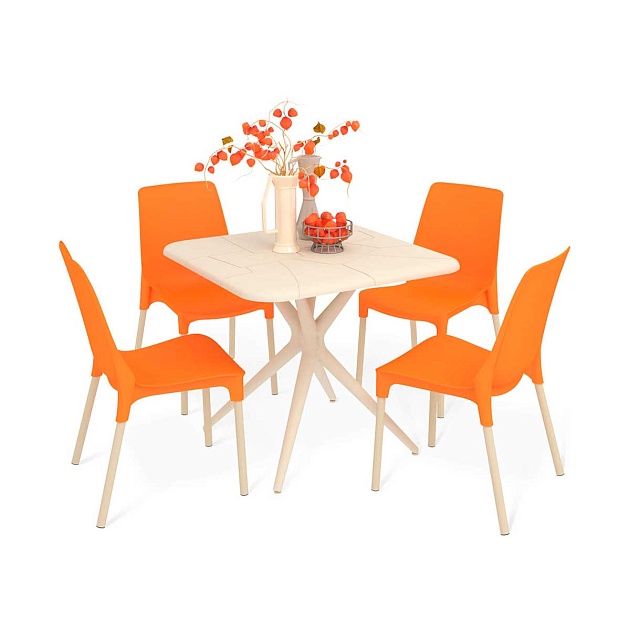 Обеденная группа Sheffilton SHT-DS204 бежевый/оранжевый/ваниль 8670786401 изображение 1 Обеденная группа Sheffilton SHT-DS204 бежевый/оранжевый/ваниль 8670786401 Фото № 1