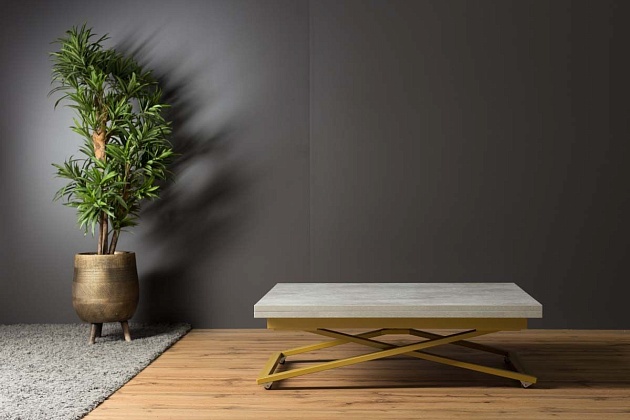 Стол-трансформер Levmar Compact D51/S90 (бетон/золото) 2240081701 Фото № 4