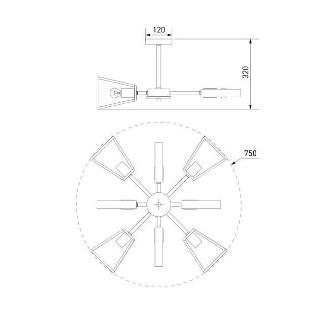 Потолочная люстра Eurosvet Klark 70056/8 черный изображение 2 Потолочная люстра Eurosvet Klark 70056/8 черный Фото № 2