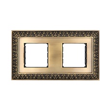 Рамка LK Studio 2-постовая декоративная металлическая в комплекте с суппортами (бронза), LK45 854220-1