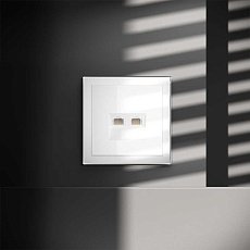 Розетка компьютерная встраиваемая Voltum S70 двойная RJ45+RJ45 кат.6, (белый глянцевый) VLS060201 1