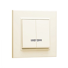 Выключатель Makel 2-кл. СП Karea 10А IP20 с подсветкой крем. 56010023