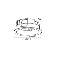 Встраиваемый светодиодный светильник Italline IT06-6012 white 3000K 1