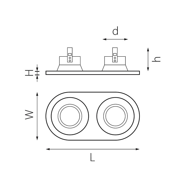 Комплект из светильников и рамки Lightstar Domino Round (214656+214606+214606) D6560606 Фото № 2