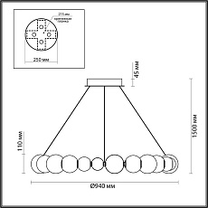 Подвесной светодиодный светильник Odeon Light Crystal 5007/45L 4