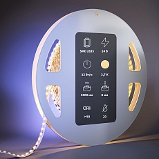 Светодиодная лента Maytoni 12W/m 160LED/m 2835SMD теплый белый 5M 201099 2