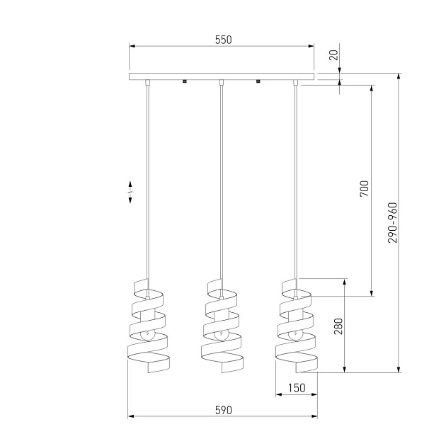 Подвесной светильник Eurosvet 50058/3 черный изображение 2 Подвесной светильник Eurosvet 50058/3 черный Фото № 2