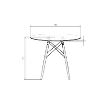 Стол обеденный DOBRIN CHELSEA`90 GLASS (ножки светлый бук, столешница стекло) 109-1-TD-LMZL CHELSEA`90 GLASS 2
