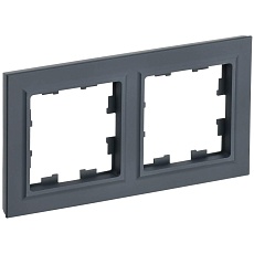 BRITE Рамка 2-местная РУ-2-БрГ графит IEK BR-M22-K53