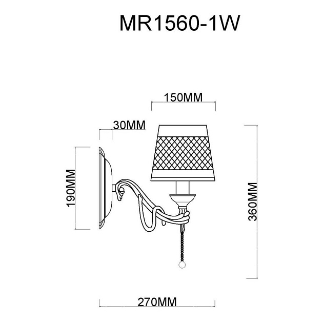 Бра MyFar Dana MR1560-1W изображение 2 Бра MyFar Dana MR1560-1W Фото № 2