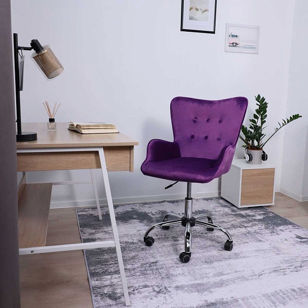 Поворотное кресло AksHome Bella фиолетовый, велюр 61452 Фото № 7