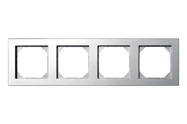 Рамка 4-постовая Liregus Epsilon серебро 28-189 Фото № 2