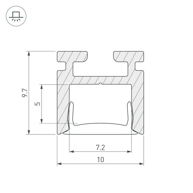 Профиль Arlight Pik-1010-2000 Anod 029089 изображение 3 Профиль Arlight Pik-1010-2000 Anod 029089 Фото № 3