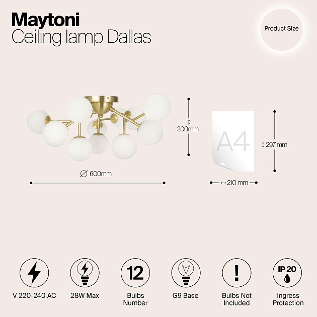 Потолочная люстра Maytoni Dallas MOD545CL-12BS Фото № 2