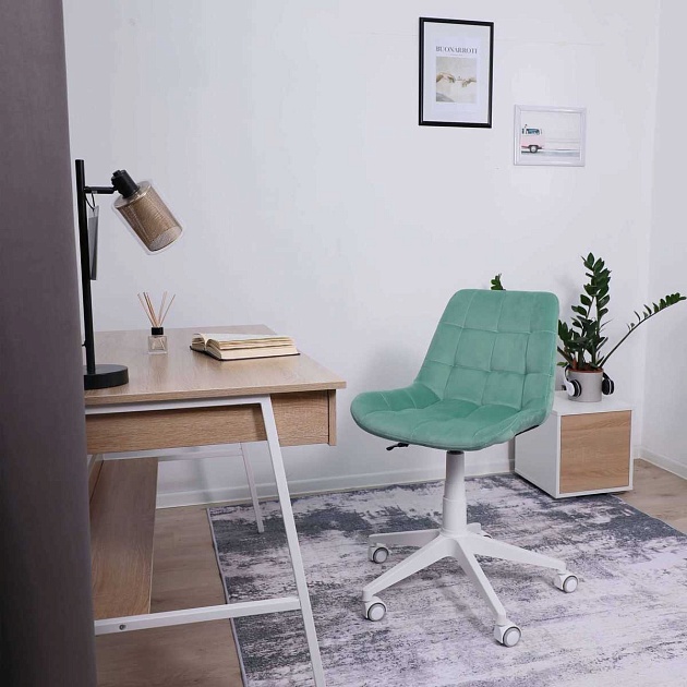 Поворотное кресло AksHome Carolyn велюр, мятный 91958 Фото № 19