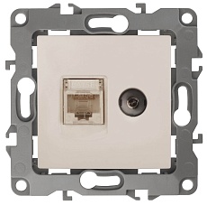 Розетка комбинированная RJ45+TV ЭРА 12 12-3110-02 Б0027442