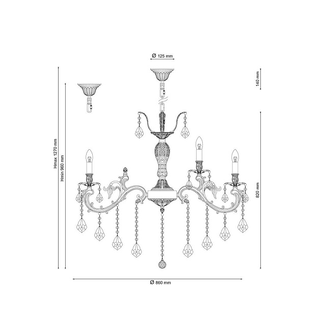 Подвесная люстра Lucia Tucci Barletta 122.10.5 Antique Фото № 2