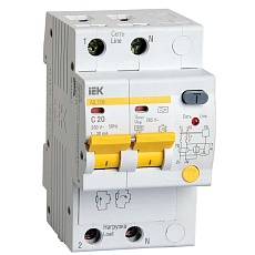 KARAT Дифференциальный автомат АД12M 2P C20 30мА тип A IEK MAD12-2-020-C-030