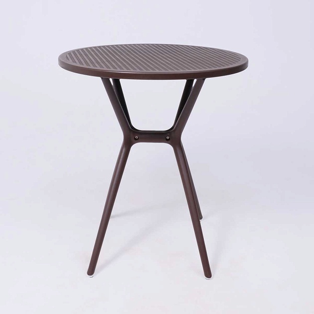 Садовый стол AksHome Palermo 65*71, пластик, коричневый 94019 Фото № 3