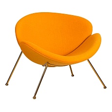 Кресло дизайнерское DOBRIN EMILY (желтая ткань AF13, золотое основание) 72-LMO EMILY