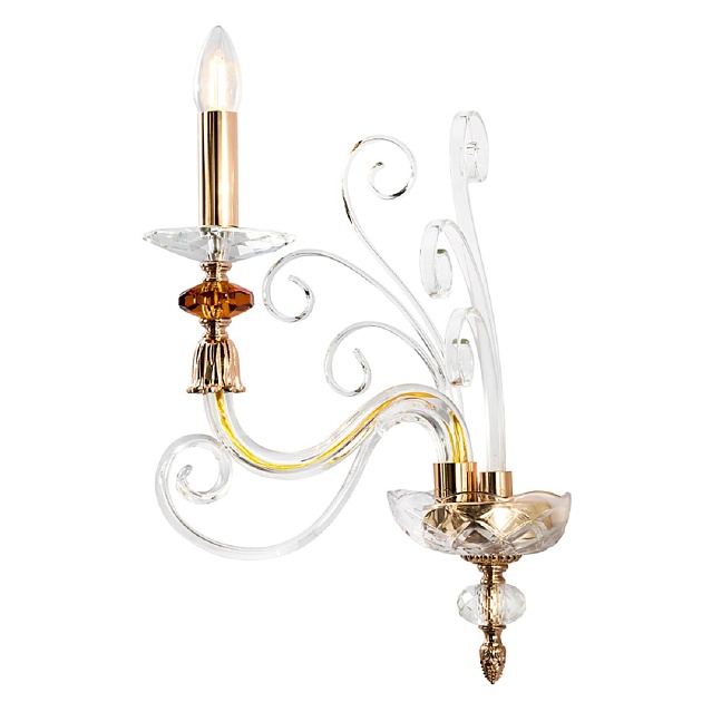 Бра Crystal Lux Catarina AP1 V2 Gold/Transparent-Cognac Фото № 2