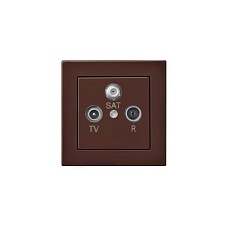 ТВ-розетка оконечная TV/R/SAT Liregus Epsilon коричневый 28-158