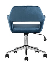 Поворотное кресло Stool Group Ross велюр синий ROSS CHROME VELVET DARK BLUE 4