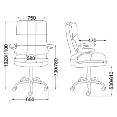 Кресло руководителя AksHome Caesar серый, велюр 86365 1