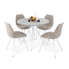 Обеденная группа Sheffilton SHT-DS212 бет. чик. свет.-сер./лунн. кам./хром лак 2642461001