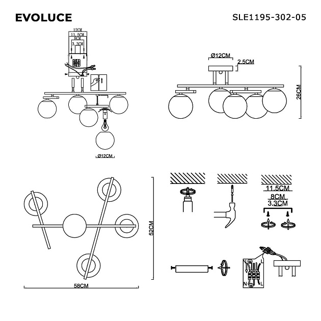 Потолочная люстра Evoluce Sierra SLE1195-302-05 изображение 2 Потолочная люстра Evoluce Sierra SLE1195-302-05 Фото № 2