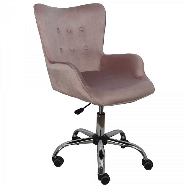 Поворотное кресло AksHome Bella пыльная роза, велюр 77317 Фото № 1
