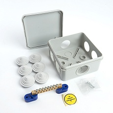 Коробка разветвительная уравнивания потенциалов (КУП) STEKKER EBX20-36-55, 100*100*50мм, 6 вводов, IP55, светло-серая (GE41361) 4