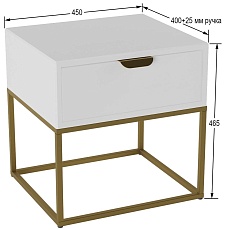 Прикроватная тумба Калифорния Дрим ТП01 Ясень браш белый/Золото 7097283101 5