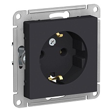 Розетка 2К+З Systeme Electric AtlasDesign 16A 250V карбон ATN001043
