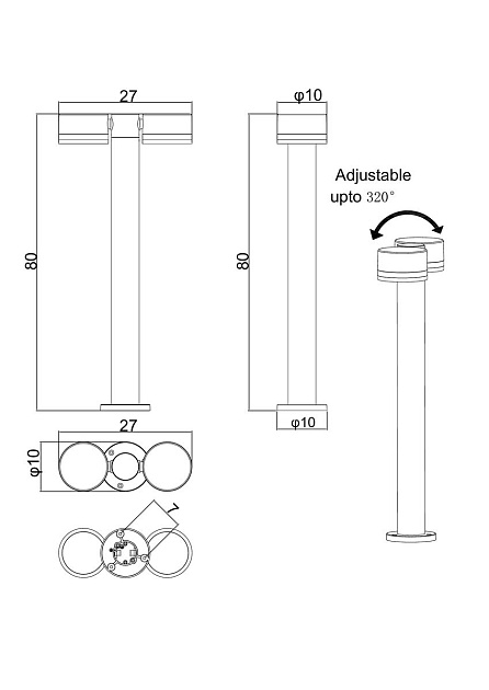 Уличный светодиодный светильник Arte Lamp Nunki A1910PA-2BK Фото № 2