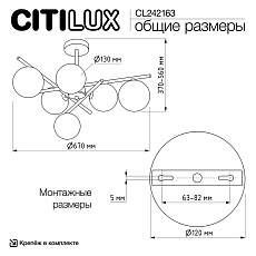Потолочная люстра Citilux Ronny CL242163 1