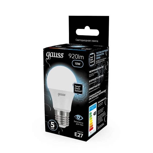 Лампа светодиодная Gauss LED A60 E27 10W 4100K матовая 102502210 Фото № 6